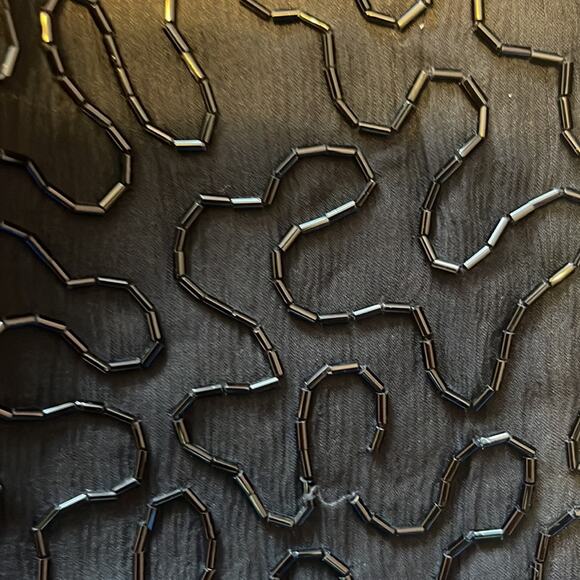 Laurence Kazar Vintage 80s Heavily Beaded Silk Cocktail Dress MP - Picture 16 of 16